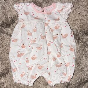 Burt’s Bees Swan Print Baby Romper